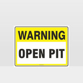 Custom Metal Sign,Warning Open Pit Sign
